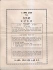 507.459810 1960 507.59811 - 507.59800 Models Bicycle Parts List Sears