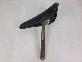 Ak-008 Akron Vintage Bicycle Bike Black Seat Saddle With Post 11 Inch X6