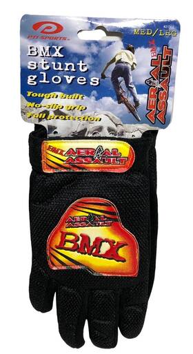 21302 Bmx #21302 Vintage 1999 Stunt Bike Gloves Aerial Assault Medium/large Nos No Slip Grip