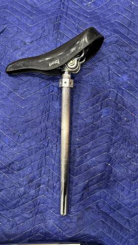 Vl-118 Boss Bmx Seat Vintage Old School Velo Black /w Post And Clamp Parting Out