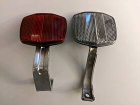 N8434 Cateye Vintage Bicycle Reflectors With Brackets. Red/white Cat Eye Japan