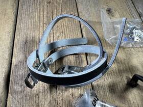 486-c Christophe Vintage Toe Clips And Leather Straps Toeclip Large Black Nos