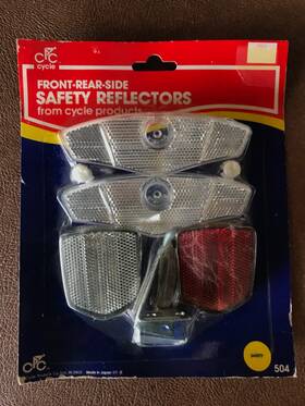 Cycle Products Co. 035011005041 Vintage Cpc 504 Front-rear-side Reflectors With Brackets For Bicycles Nos