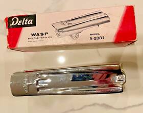 A-2881 Delta Vintage 1950s Wasp Chrome Bicycle Head Light 2881 Free Shipping
