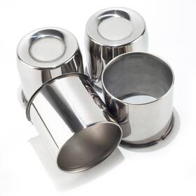 Dewflew 20274326chx4-df 4pcs 5.15 Inch Push Through Wheel Center Caps Stainless Trailer Hub Truck