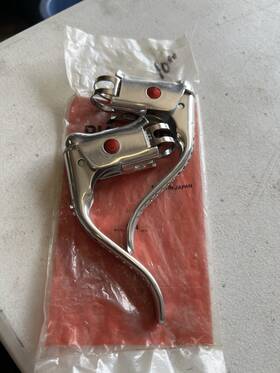 144-22.2 Dia-compe 144-22 Nos Vintage Non Aero Drop Bar Brake Levers Drilled Blade