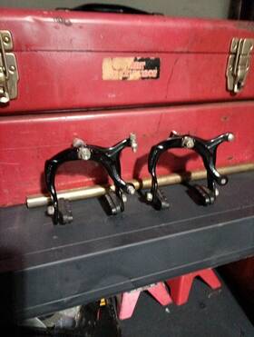 884q Dia-compe Bulldog Gold Freestyle Bmx Brake Set Front Rear Vintage 90s