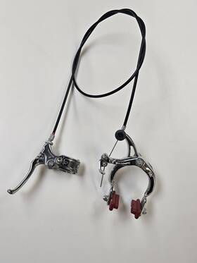 Dia-compe Mx901o 1985 Mx901 Chrome Rear Brakes W Tech77 Lever And Red Skyway Tuff Pads