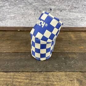 58g015 Dorcy Bmx Stem Pad Blue White Checkered Padded Foam Cover Quill Fits Ashtabula