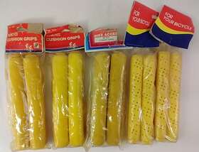 Bp-g21 Dorcy 5 Vintage Bike Handlebar Grips Yellow Cushion Pals Nos