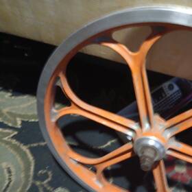 Mx-00 E. Dale Enterprises Vintage 1970s E.dale Aluminum Bmx Mag Front Wheel 20 Inch Orange