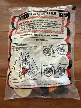 1c6491 Excel Vintage Bicycle Safety Reflector Kit - Schwinn Sears Murray Amf Muscle