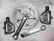 Fc-de31 Deore Shimano Vintage Touring Triple Crank Set 50.4 Bcd With Dyna-drive Pedals