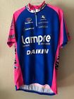 Giordana Vintage Lampre Short Sleeve Bicycle Jersey Blue Pink By