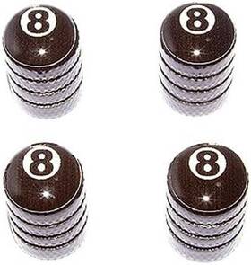 Graphics And More 445035155111 Eight 8 Ball - Billiards Valve Stem Caps Black
