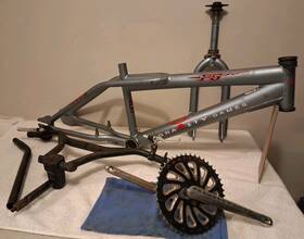 Gravity Games Fs360 Vintage 2001 Freestyle Bmx Frame Fork Bars Stem Crank Post