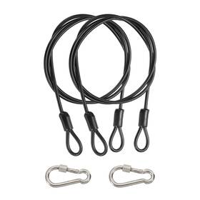 Gryfton 679209281703 2pcs 3 Ft X 3/16 Inch 4mm Security Cable Braided Stainless Steel Coated Black