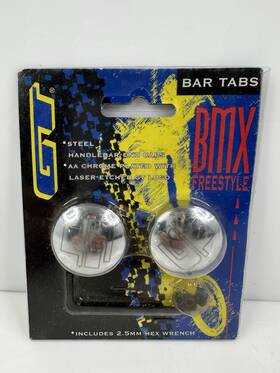123161 Gt Bicycles Vintage 1990 S Bmx Bar Tabs Handlebar Ends Silver