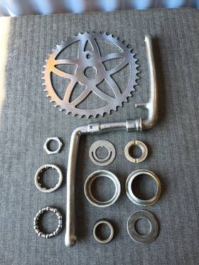 2-44t Huffy Vintage 1970s 80s Crank Set Suitable For American Made 26 Inch Bicycles