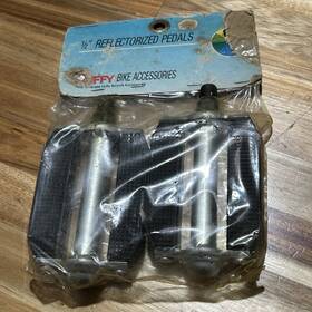 74335 Huffy New Old Stock Vtg Hti Reflective Pedals 1/2 In Thread Bmx