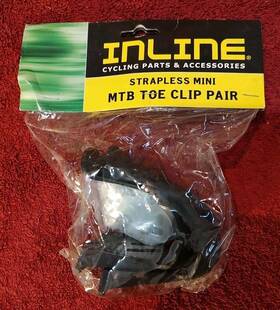 131260 Inline Vintage Mini Cycling Parts Toe Clips 1 Pair - Nos New In Package Clop