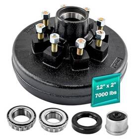 Ja Auto T-8x65d Trailer Brake Drum 12 Inch X2 Heavy Duty 8 On 6.5 Bolt Circle For 7000 Lbs 1-pack