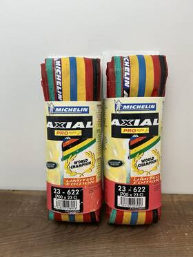Michelin 528703298953 Rare Axial Pro Light Limited Edition World Champ Colors Pair 700x23 Nos