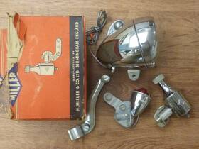 Miller 537t Vintage Bicycle Headlight Generator And Tail Light England Model Nos