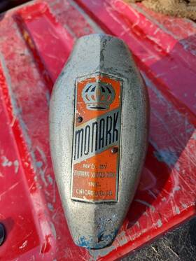 C-1947 Monark Silver King Vintage Super Deluxe Holiday Bicycle Fork Head Badge Emblem Pre-war Bike