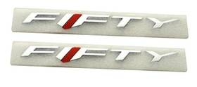 Lsx-fifty-2 Natubas 2pcs Fifty Fender Emblems Car Badge Nameplate Replacement For 2017-2018 Chrome