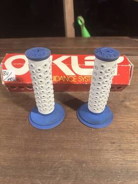 B1bs Oakley Old School Bmx 80s White Over Blue Grips Hutch Redline Htf Haro