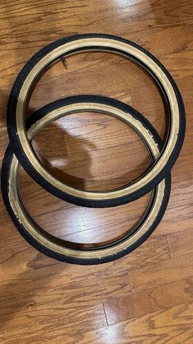 T-100-bk Odyssey Rare Vintage 1987 Bare Feet Freestyle Bmx Tires Set Pair 20x1.75