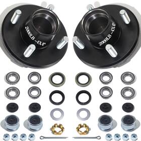 Ozisens Ymqc0021n-2 2 Sets 2000 Lbs Trailer Hub Kits 4 Bolt Axle Kit For 1 Inch Or 1-1/16