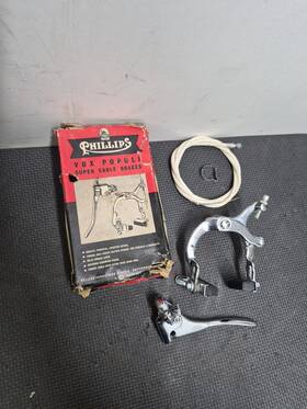 Pkb.815 Phillips Nos Vintage Vox Populi Bicycle Rear Brake Set Cable Lever Raleigh Bsa