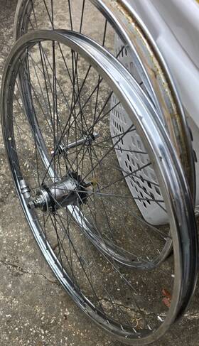 Raleigh 590-26 1.375 Vintage 26 X Chrome Steel Bicycle Wheelset With Sturmey Archer Hub