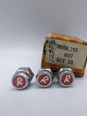 Rmn.295 Raleigh 3x Inch R Nuts 1/4 Acorn Vintage Bicycle Parts With Box New Nos Red