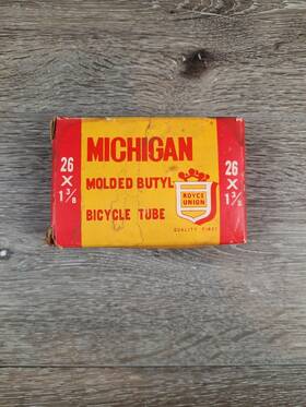 36053 Royce Union Nos Vintage Bike Tube 26 X 1-3/8 Inch Michigan Molded Butyl #36053