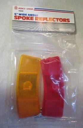 7664-6 Royce-union Vintage 5 Inch Wide Angle Bicycle Wheel Spoke Reflectors Amber And Red Usa