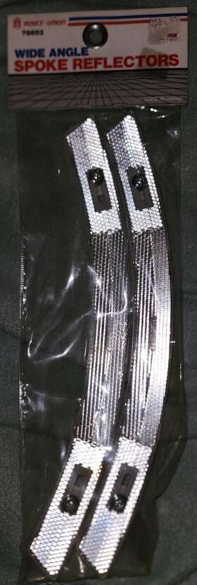 76653 Royce-union - Vintage 10 Inch Wide Angle Spoke Reflectors White Japan Nos