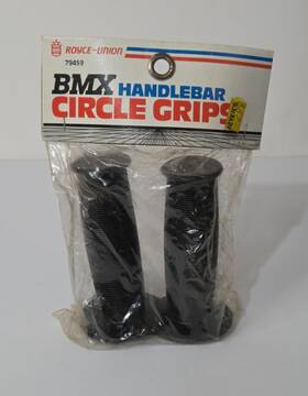 Royce Union 79459 Bmx Handlebar Circle Grips Bicycle New Sealed Vtg Taiwan Nos