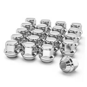 Ryin Ry29769us M12x1.5 Wheel Lug Nuts One Piece Chrome Oem Factory Style 1.25 Inches Silver