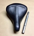 Collegiate-3 S-15 Schwinn Vintage Black Seat With Clamp Post From