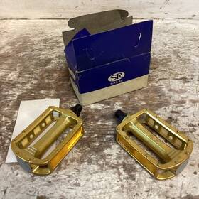 Sakae Ringyo Sr Original1980 Nos Pedal 1/2 Inch Original 1980 S Japan Mp-468gd 468 Gold Bmx Old School