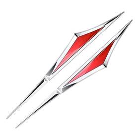 Samyard Df-01 Pair 3d Metal Car Accessory Side Doors Blade Stickers Fender Silver Red