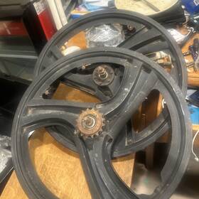 Bin2b Sate-lite W8 Vtg Old School Bmx Mag Style Wheel 3 Spoke Rear Satelite