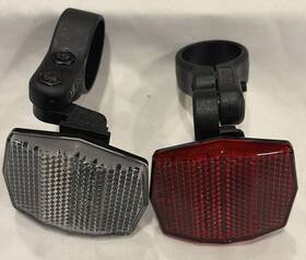Sate Lite Sl-121 122 Front And Rear Cycling Bike Reflectors Red Clear Clamp New