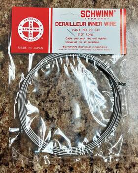 20242 Schwinn #20242 Derailleur Cable 110 Inch Long. Made In Japan Vintage And Modern End