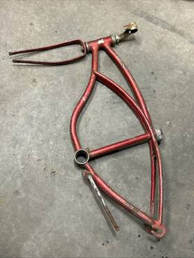 Schwinn L454214 Bicycle Frame Vintage 1970 S Red Forks Kick Stand Badge L454214