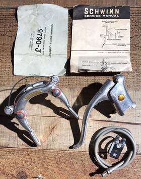 9790-j Schwinn / Weinmann Dia Compe Nos Vtg Caliper With Gold Dot Brake Lever Bmx Stingray