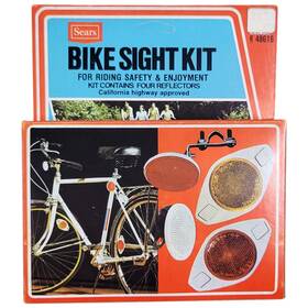 Sears 48616 Vintage Bicycle Safety Reflector Kit Bike Sight 4 Piece Front Back Spokes